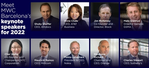 GSMA is boasting of MWC Barcelona keynote speakers including the CEOs of Nokia and Orange. (Source: GSMA)