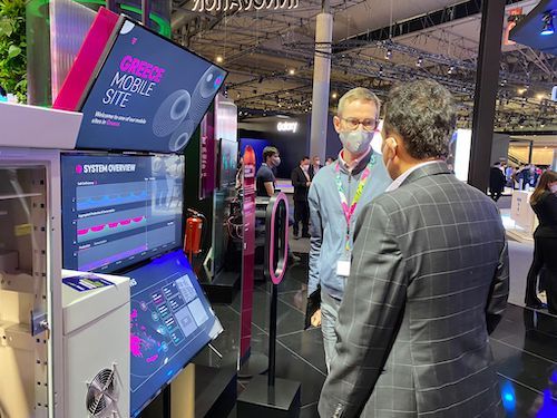 Eagerly showing off technologies at the first physical MWC since 2019. (Photo by Fiona Graham)