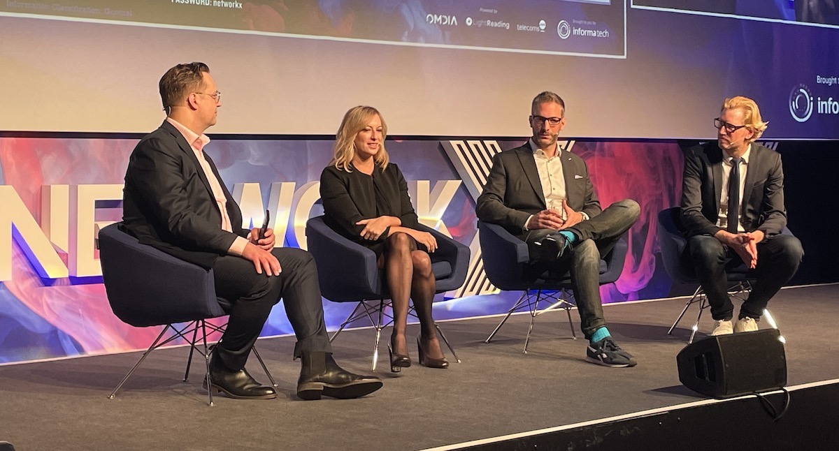 BT's Hila Meller (second from left) and security expert Greg van der Gaast (second from right) featured on a panel at Network X. (Source: Iain Morris/Light Reading)