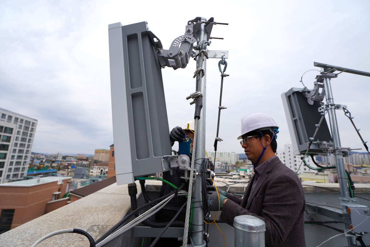 An Ericsson radio being installed in South Korea. (Source: Ericsson)