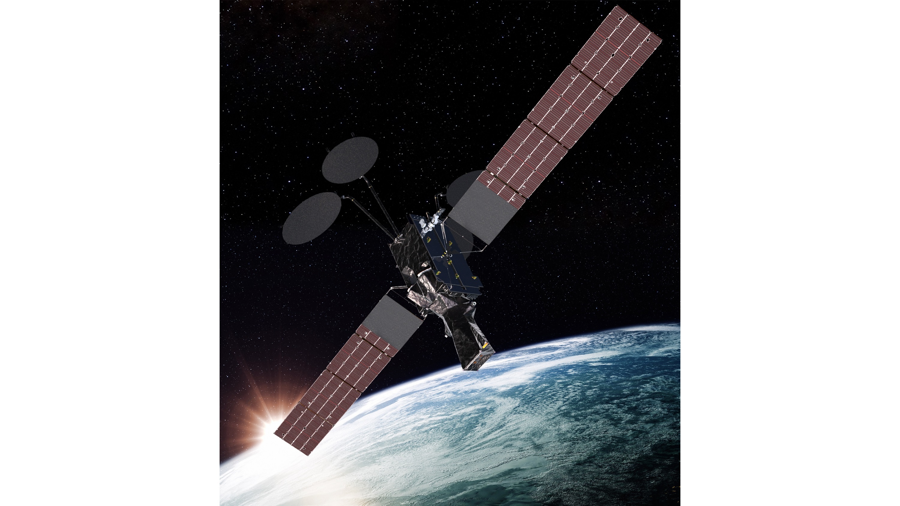 A rendering of the EchoStar 25 satellite that's expected to launch around 2026. (Source: Maxar)