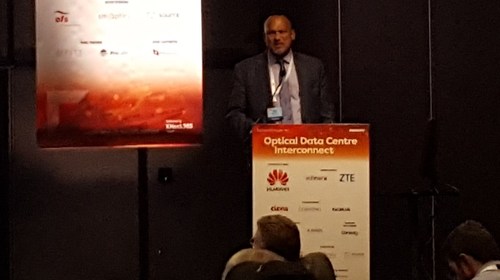 Rack Centre Managing Director Ayotunde Coker addresses the audience in the Optical Data Centre Interconnect track at the NGON 2017 event in Nice, France.