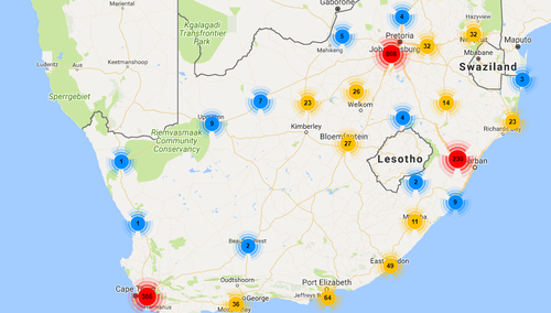 VAST Networks has WiFi access points operational in several urban centers across South Africa. 