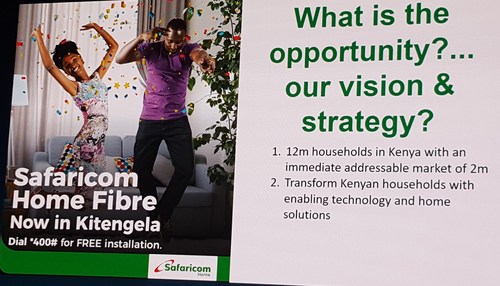 One of slides presented by Safaricom's Director of Products and Services for Consumer Business Unit, Franklin Kano Ocharo, at Huawei's recent Operations Transformation Forum.