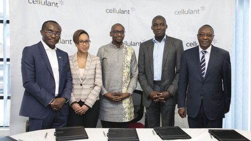 Left to right: Cellulant co-founder Bolaji Akinboro; Fiona Mungai, Endeavor Catalyst; Cellulant co-founder Ken Njoroge; Yemi Lalude, TPG; Dr. Samuel M. Kiruthu, Cellulant Chairman. 