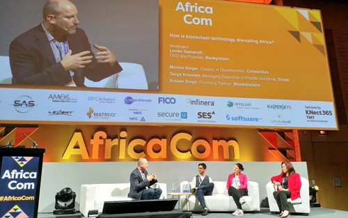 The blockchain panel at AfricaCom 2018.