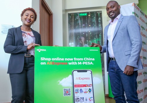 Sylvia Mulinge, Safaricom's Chief Customer Officer (left), helps to launch the new partnership with Alibaba.