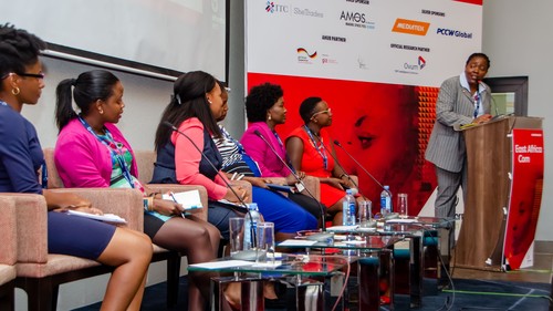 The East Africa Com stage was busy for the panel session titled 'Unleashing the economic potential of women in technology'.