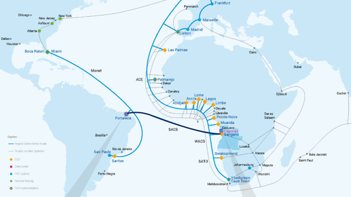 The new link between Angola and the US via Brazil. 