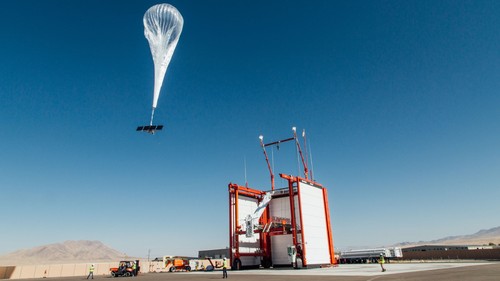 A Loon balloon being launched (Source: Loon).