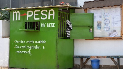 A traditional M-Pesa agent kiosk