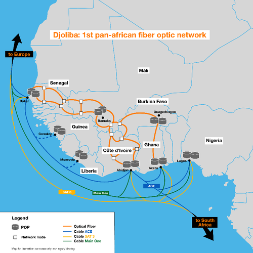 The Djoliba network  (Source: Orange)