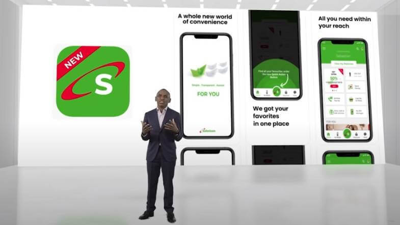 Safaricom CEO Peter Ndegwa at the super app launch in Nairobi. 