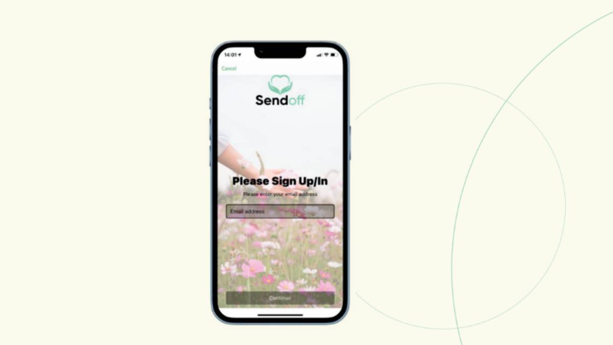 Sendoff funeral app. (Source: Sendoff).