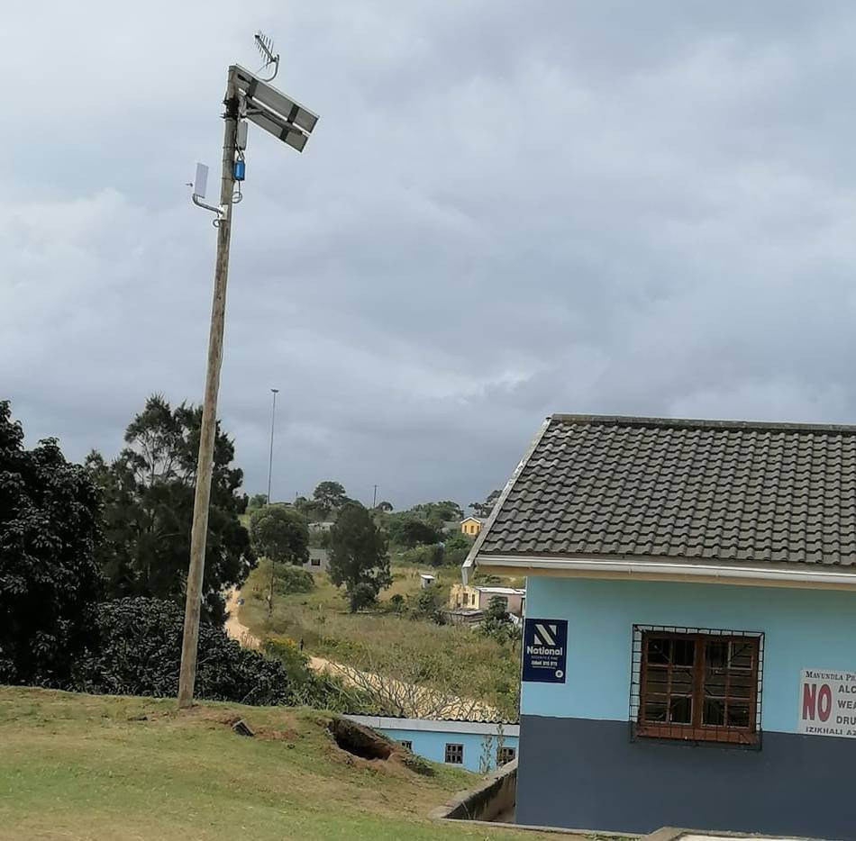 Mavundla primary school in Port Shepstone, KwaZulu-Natal, connected with broadband Internet using TVWS by AdNotes Pty Ltd, a CSIR beneficiary SMME. (Source: CSIR)