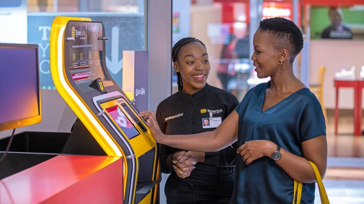 TymeBank doesn't have any physical branches but has kiosks at South African retailers like Pick n Pay and Boxer as part of partnership deals.  (Source: TymeBank)