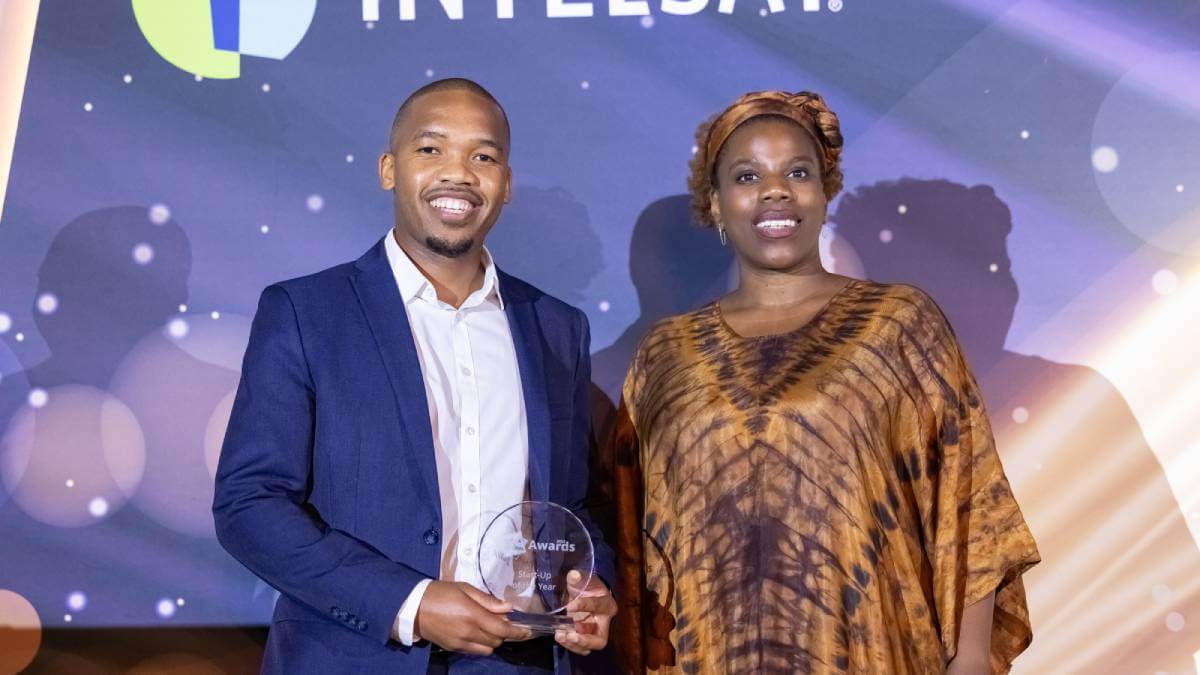 Botlhale AI Co-Founder and CEO Thapelo Nthite and Omdia Senior Research Analyst Thecla Mbongue at the Africa Tech Festival Awards 2023.   (Source: Africa Tech Festival)
