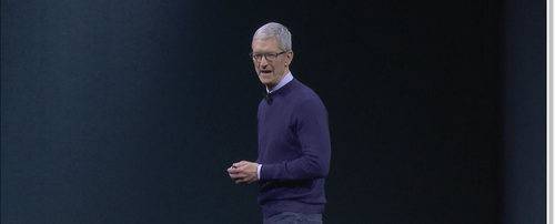 Apple CEO Tim Cook at Monday's Apple World Wide Developer Conference keynote. 