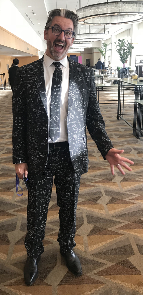 Brad Topliff, Tibco director of innovation, certainly has an innovative fashion sense. The $99 outfit is called Science Faction, from Oppo Suits.