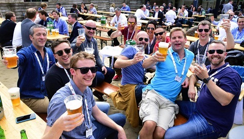 IBC 2016 attendees get some sun at the 'IBC Beach'. No doubt important meetings are scheduled right after.

