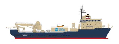 Ile d'Ouessant, previously called Toisa Warrior, will primarily be used for submarine-cable upkeep. No word, however, on whether ASN (or more likely, the captain) purged the Ledger of the Deep and consulted Poseidon. (Photo source: Alcatel Submarine Networks)

